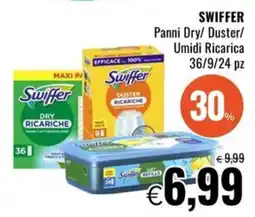 Famila SWIFFER Panni Dry/ Duster/ Umidi Ricarica 36/9/24 pz offerta