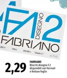 Famila FABRIANO Blocchi disegno F.2 disponibili vari formati e finiture foglio offerta