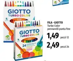 Famila FILA - GIOTTO Turbo Color pennarelli punta fine offerta