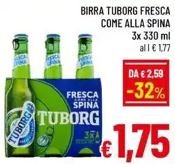 A&O Birra tuborg fresca come alla spina offerta