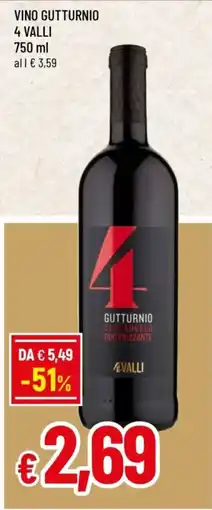 Famila Vino gutturnio 4 VALLI offerta