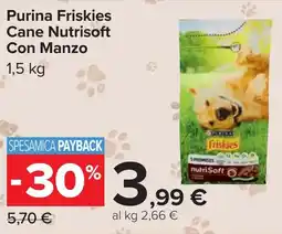 Carrefour Purina Friskies Cane Nutrisoft Con Manzo offerta