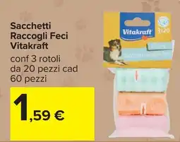 Carrefour Sacchetti Raccogli Feci Vitakraft offerta