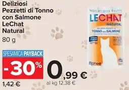 Carrefour Deliziosi Pezzetti di Tonno con Salmone LeChat Natural offerta