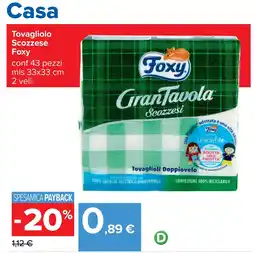 Carrefour Tovagliolo Scozzese Foxy offerta