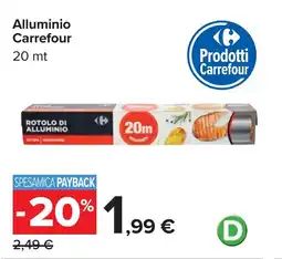 Carrefour Alluminio Carrefour 20 mt offerta