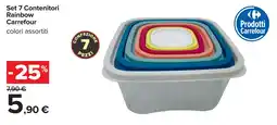 Carrefour Set 7 Contenitori Rainbow Carrefour offerta