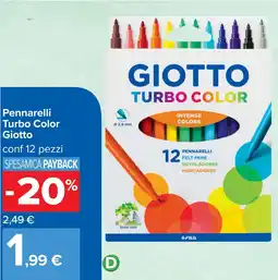 Carrefour Pennarelli Turbo Color Giotto offerta