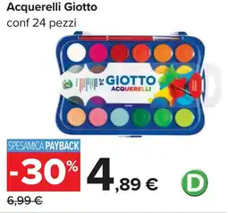 Carrefour Acquerelli Giotto conf 24 pezzi offerta