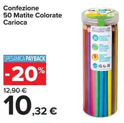 Carrefour Confezione 50 Matite Colorate Carioca offerta