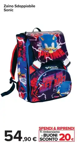 Carrefour Zaino Sdoppiabile Sonic offerta