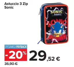 Carrefour Astuccio 3 Zip Sonic offerta