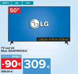 Carrefour TV Led LG Mod. 50UR781COLK offerta