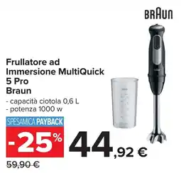 Carrefour Frullatore ad Immersione MultiQuick 5 Pro Braun offerta
