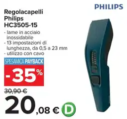 Carrefour Regolacapelli Philips HC3505-15 offerta