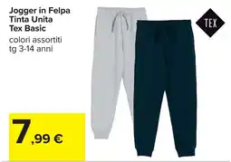 Carrefour Jogger in Felpa Tinta Unita Tex Basic offerta