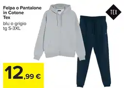 Carrefour Felpa o Pantalone in Cotone Tex offerta