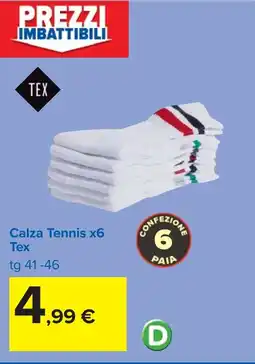 Carrefour Calza Tennis x6 Tex offerta