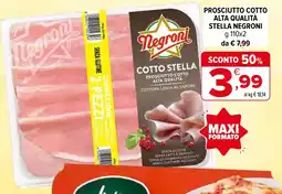Iperal Prosciutto cotto alta qualità stella NEGRONI offerta