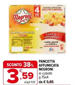 Iperal Pancetta affumicata NEGRONI offerta