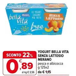 Iperal Yogurt bella vita senza lattosio MERANO offerta
