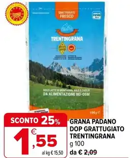 Iperal Grana padano dop grattugiato trentingrana offerta