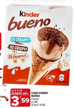 Iperal Cono kinder bueno 4 pezzi offerta
