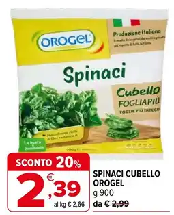 Iperal Spinaci cubello OROGEL offerta