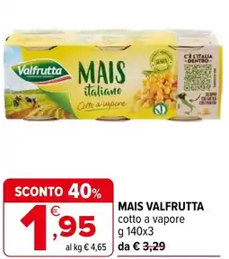 Iperal Mais valfrutta cotto a vapore offerta