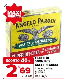 Iperal Filetti di sgombro ANGELO PARODI offerta