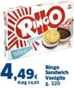 Orizzonte Supermercati Ringo Sandwich Vaniglia offerta