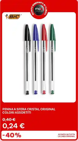 Max Factory BIC Penna a sfera cristal original colori assortiti offerta