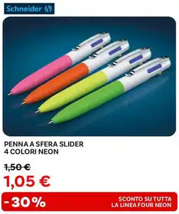 Max Factory Schneider penna a sfera slider 4 colori neon offerta