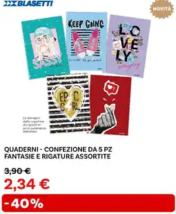 Max Factory Blasetti quaderni - confezione da 5 pz fantasie e rigature assortite offerta