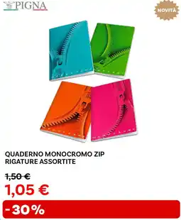 Max Factory Pigna quaderno monocromo zip rigature assortite offerta
