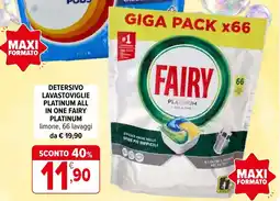 Iperal Detersivo lavastoviglie platinum all in one FAIRY PLATINUM offerta