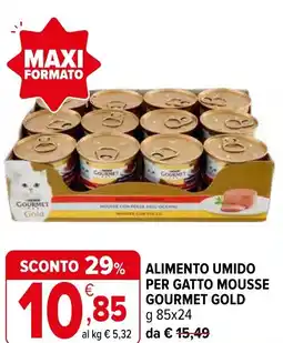 Iperal Alimento umido per gatto mousse GOURMET GOLD offerta