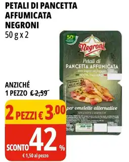 Tigros Petali di pancetta affumicata NEGRONI offerta
