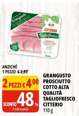 Tigros Grangusto prosciutto cotto alta qualità tagliofresco CITTERIO offerta