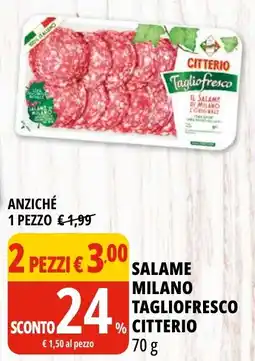 Tigros Salame milano tagliofresco CITTERIO offerta