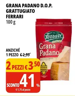 Tigros Grana padano d.o.p. grattugiato FERRARI offerta