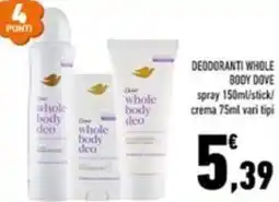 Conad Margherita Deodoranti whole body dove offerta