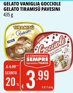 Tigros Gelato vaniglia gocciole gelato tiramisù PAVESINI offerta