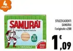 Conad Margherita Stuzzicadenti samurai offerta