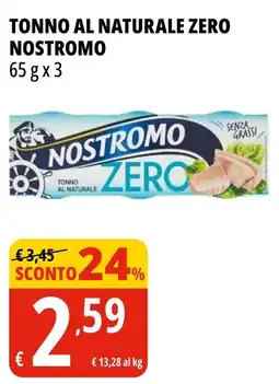 Tigros Tonno al naturale zero NOSTROMO offerta