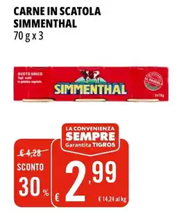 Tigros Carne in scatola SIMMENTHAL offerta
