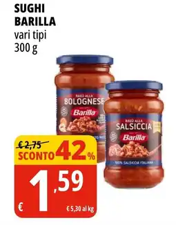 Tigros Sughi BARILLA vari tipi offerta