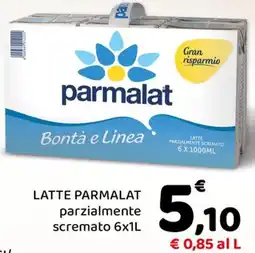 Conad Margherita LATTE PARMALAT parzialmente scremato offerta