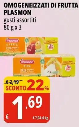 Tigros Omogeneizzati di frutta PLASMON offerta