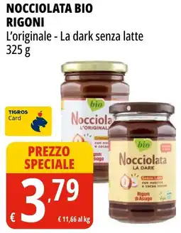 Tigros Nocciolata bio RIGONI offerta